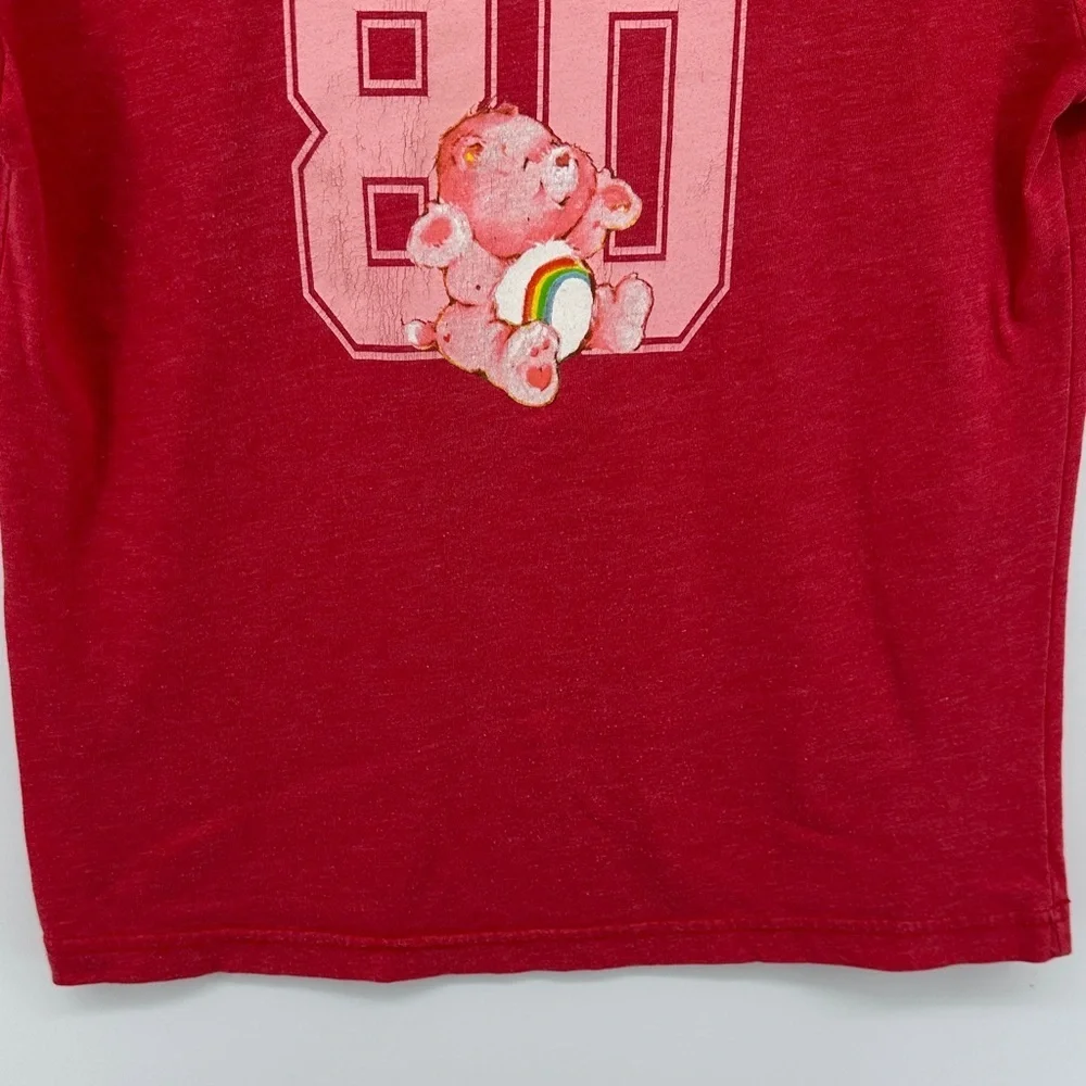 Care Bears Cheer Bear VTG Y2K Coquette Kidcore Retro Baby Tee Red T-Shirt SzS - Picture 7 of 13